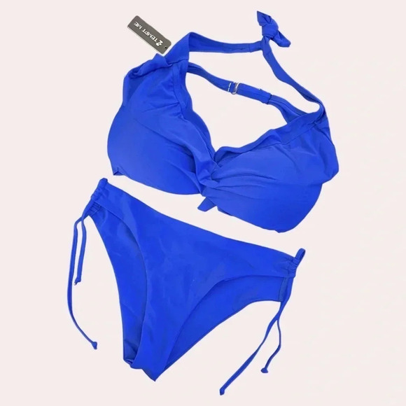 Royal Blue Tempt Me Two Piece Swimsuit Top is a size 20W Bottom Size Large - Picture 1 of 5